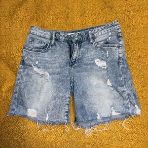 Joe's Jeans Blue Distressed Jean Shorts